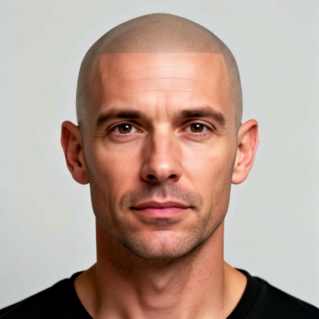 Straight hairline example